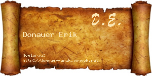 Donauer Erik névjegykártya